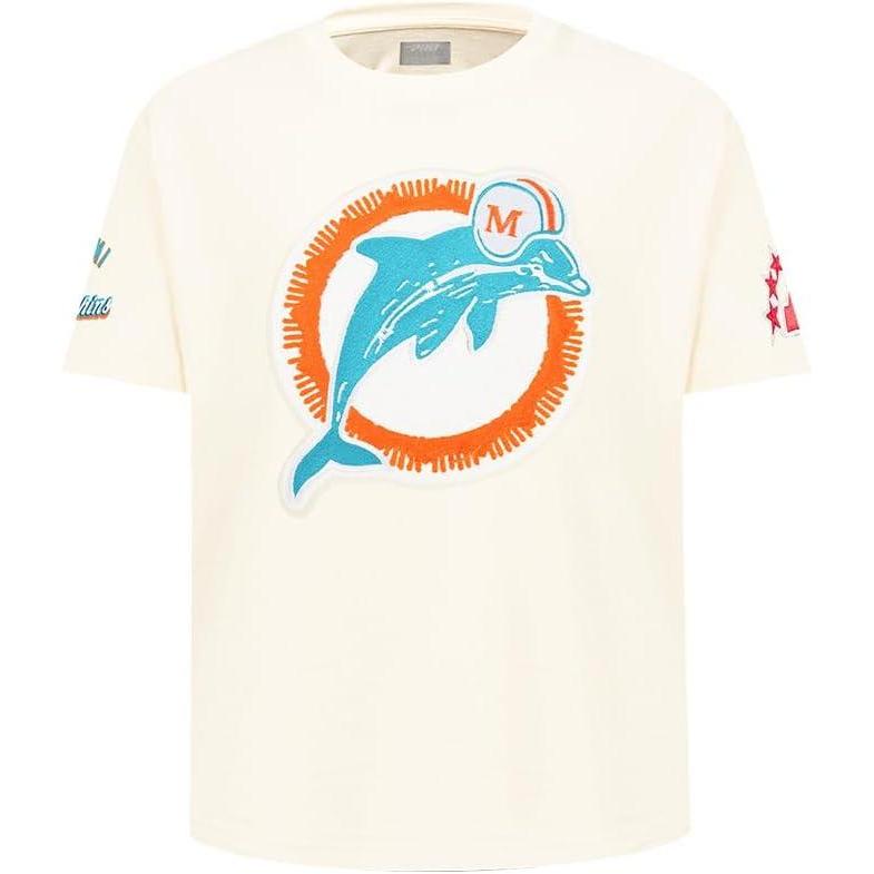 imagePro Standard Big Boys NFL Miami Dolphins Retro Classics Short Sleeve Tee Eggshell S