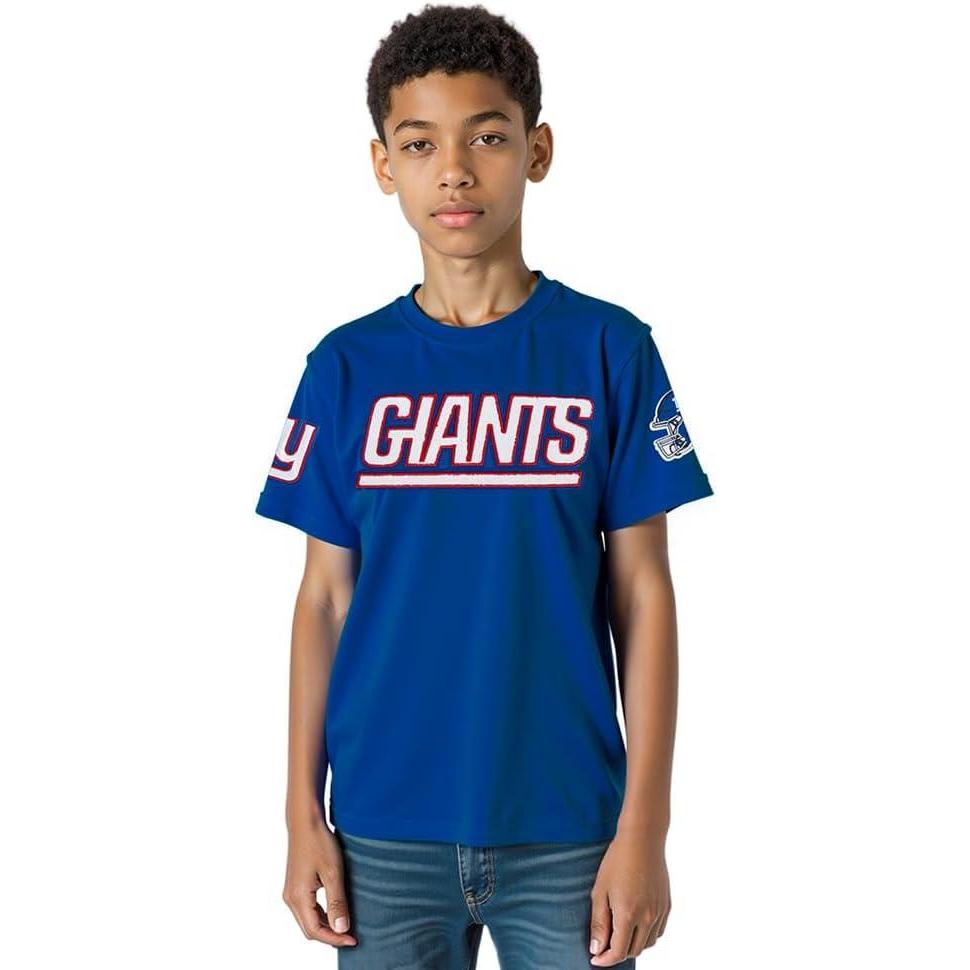 imagePro Standard Big Boys NFL New York Giants Classic Chenille Short Sleeve Tee Dodger Blue M