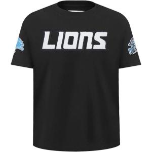 Pro Standard Big Boys NFL Detroit Lions Classic Chenille Short Sleeve Tee Black M