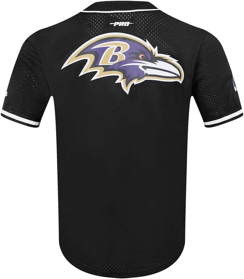 imagePro Standard Mens NFL Script Tail Button Down Mesh TopBlack