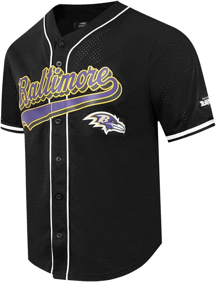 imagePro Standard Mens NFL Script Tail Button Down Mesh TopBlack