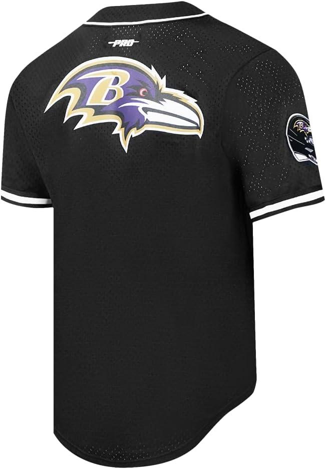 imagePro Standard Mens NFL Script Tail Button Down Mesh TopBlack