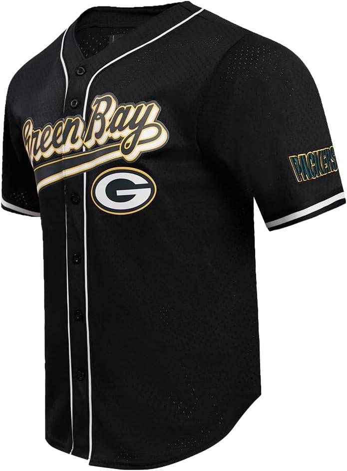 imagePro Standard Mens NFL Script Tail Button Down Mesh TopBlack