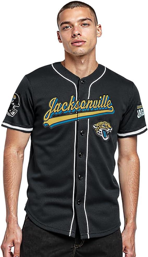 imagePro Standard Mens NFL Script Tail Button Down Mesh TopBlack