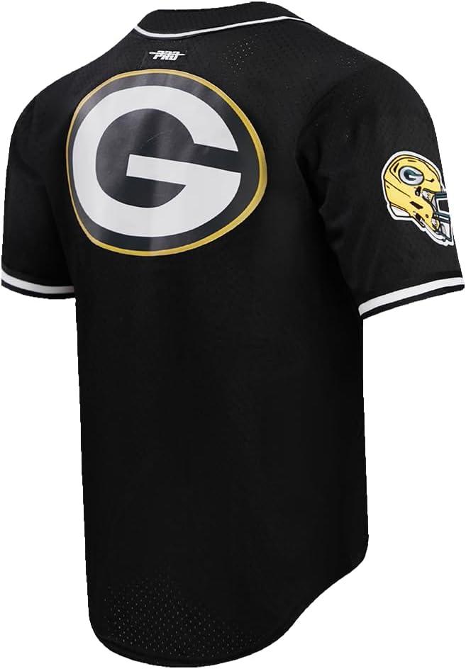 imagePro Standard Mens NFL Script Tail Button Down Mesh TopBlack