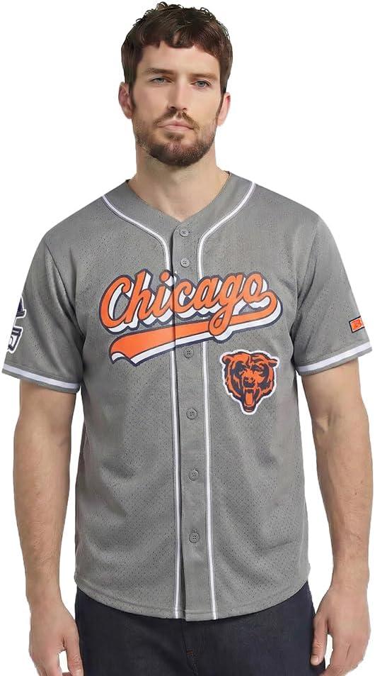 imagePro Standard Mens NFL Script Tail Button Down Mesh TopGray