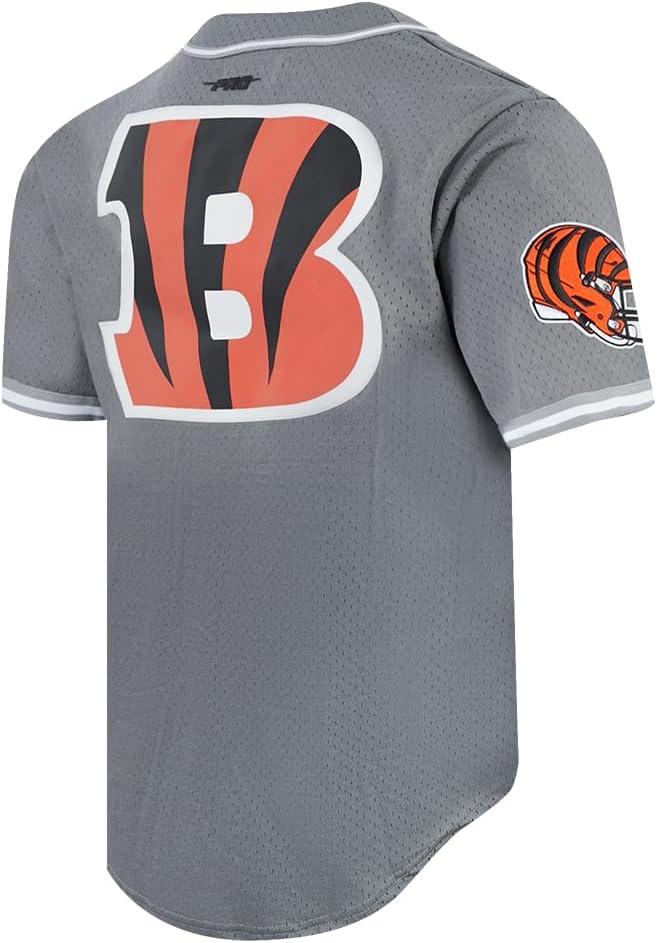 imagePro Standard Mens NFL Script Tail Button Down Mesh TopGray