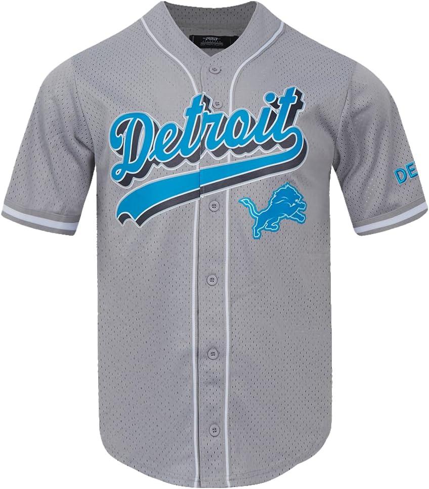 imagePro Standard Mens NFL Script Tail Button Down Mesh TopGray