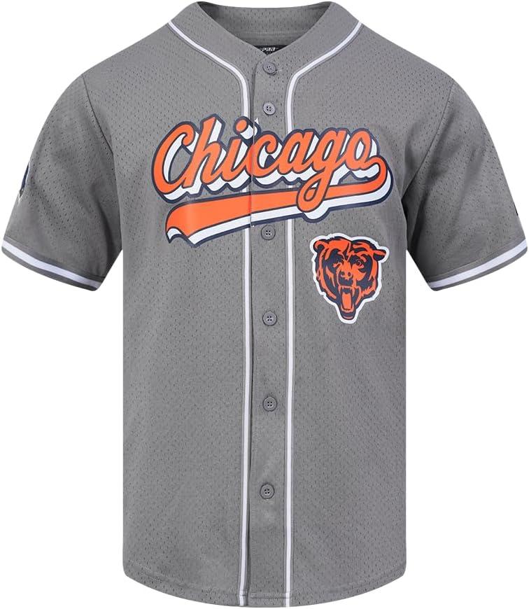 imagePro Standard Mens NFL Script Tail Button Down Mesh TopGray