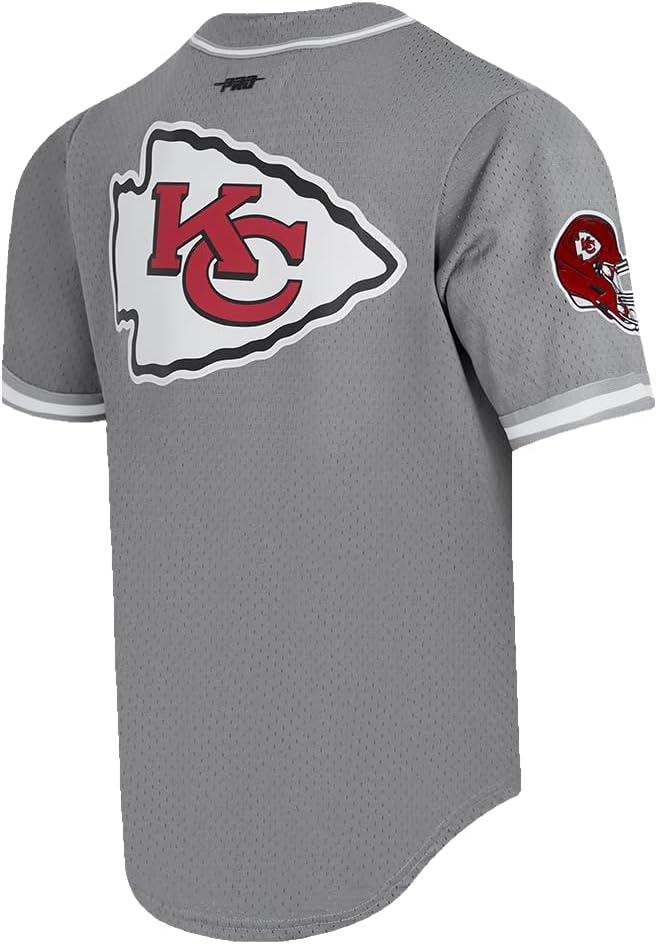 imagePro Standard Mens NFL Script Tail Button Down Mesh TopGray