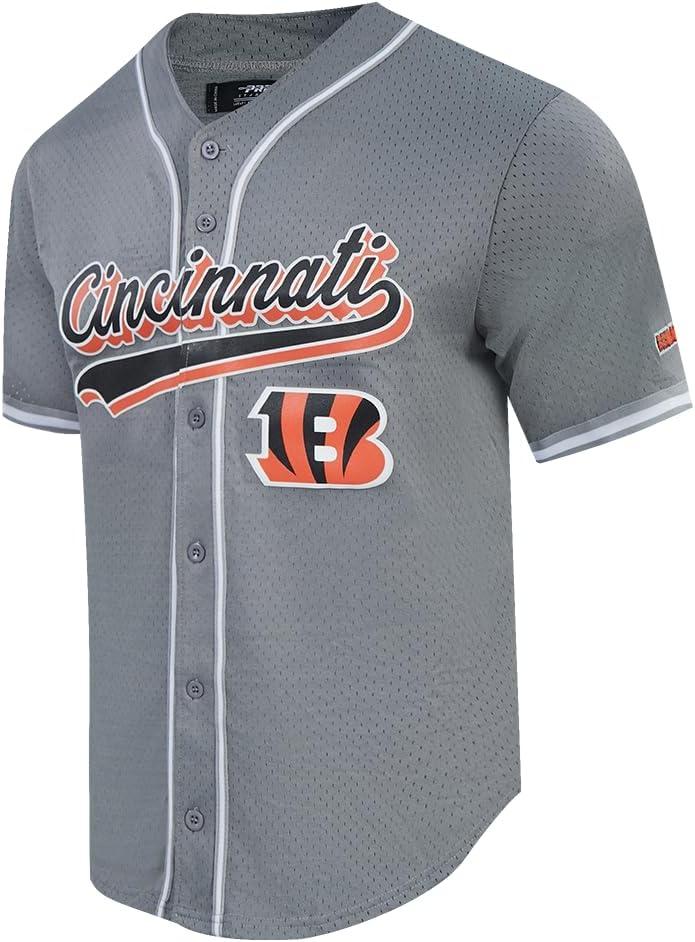 imagePro Standard Mens NFL Script Tail Button Down Mesh TopGray