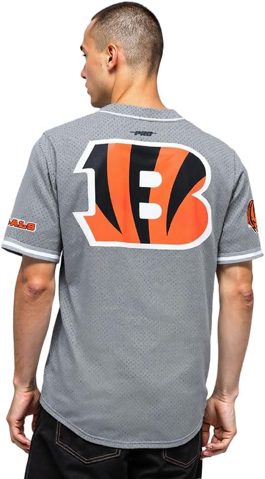 imagePro Standard Mens NFL Script Tail Button Down Mesh TopGray