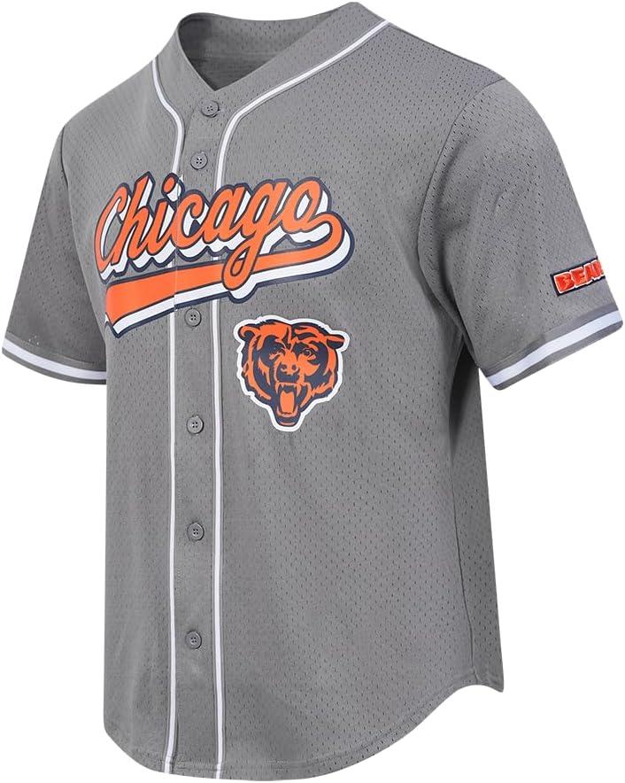 imagePro Standard Mens NFL Script Tail Button Down Mesh TopGray