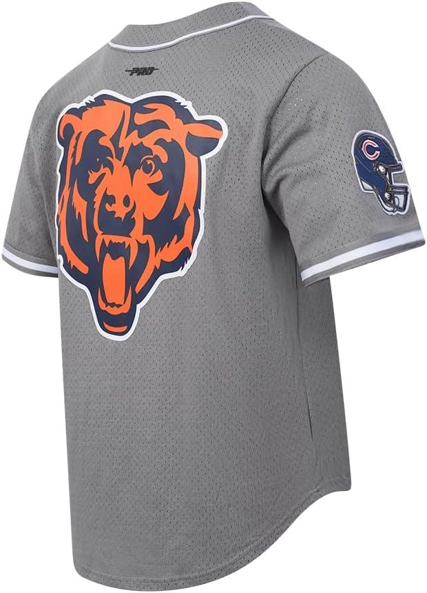 imagePro Standard Mens NFL Script Tail Button Down Mesh TopGray