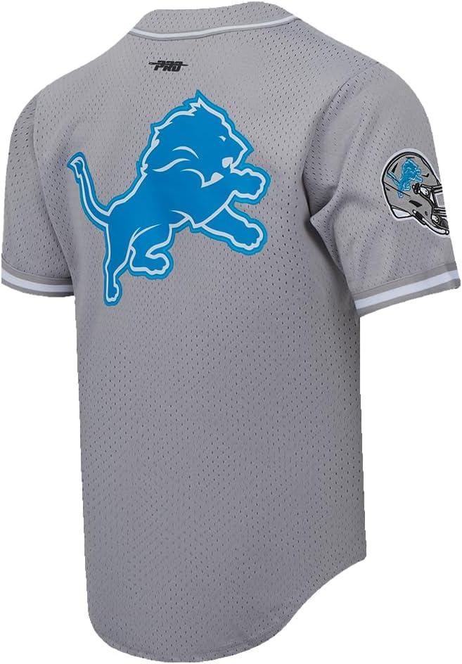 imagePro Standard Mens NFL Script Tail Button Down Mesh TopGray