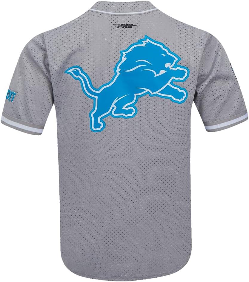 imagePro Standard Mens NFL Script Tail Button Down Mesh TopGray