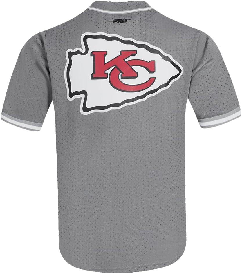 imagePro Standard Mens NFL Script Tail Button Down Mesh TopGray