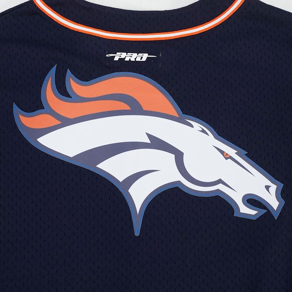 imagePro Standard Mens NFL Script Tail Button Down Mesh TopMidnight NavyOrange