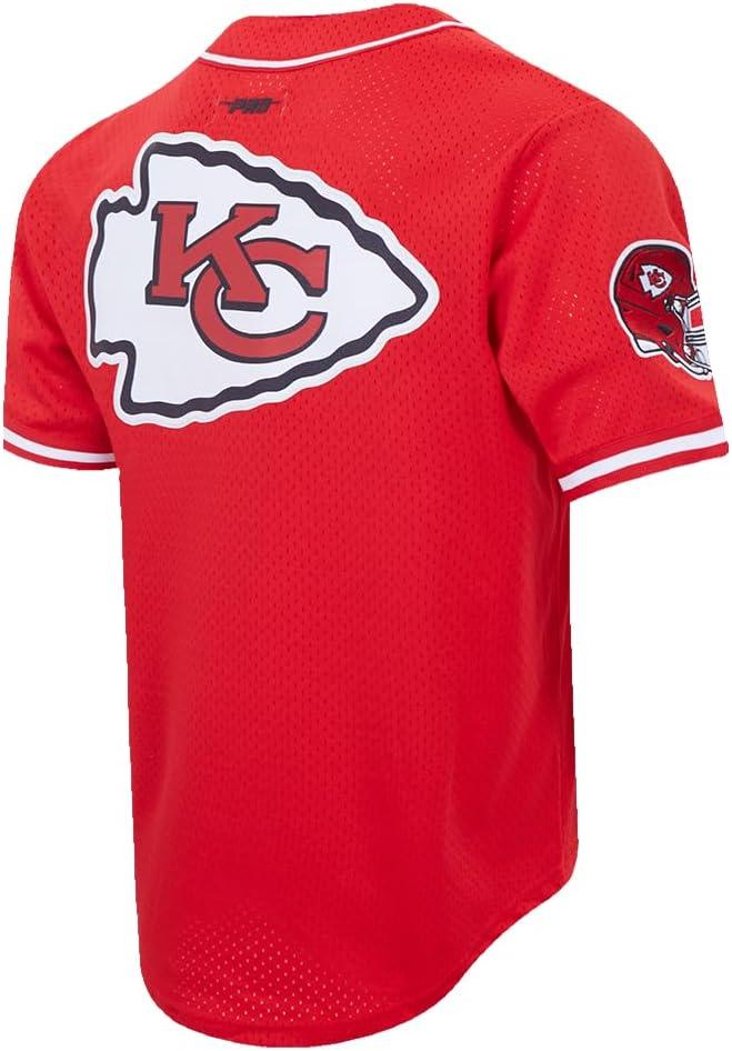 imagePro Standard Mens NFL Script Tail Button Down Mesh TopRed