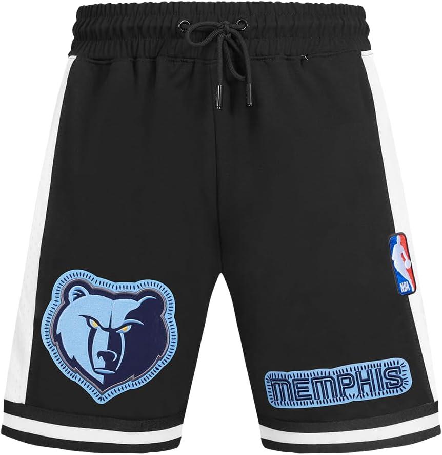 imagePro Standard NBA Mens Mens NBA DIY Pick Stitch Cotton Double Knit Athletic ShortBlack