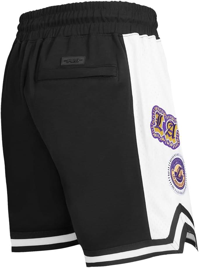 imagePro Standard NBA Mens Mens NBA DIY Pick Stitch Cotton Double Knit Athletic ShortBlack