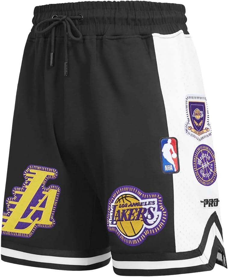 imagePro Standard NBA Mens Mens NBA DIY Pick Stitch Cotton Double Knit Athletic ShortBlack