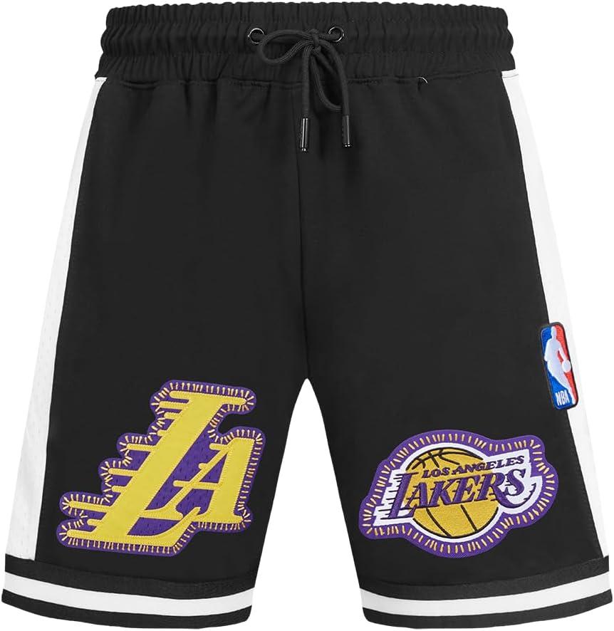imagePro Standard NBA Mens Mens NBA DIY Pick Stitch Cotton Double Knit Athletic ShortBlack