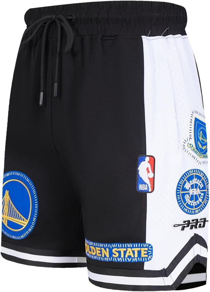 imagePro Standard NBA Mens Mens NBA DIY Pick Stitch Cotton Double Knit Athletic ShortBlack