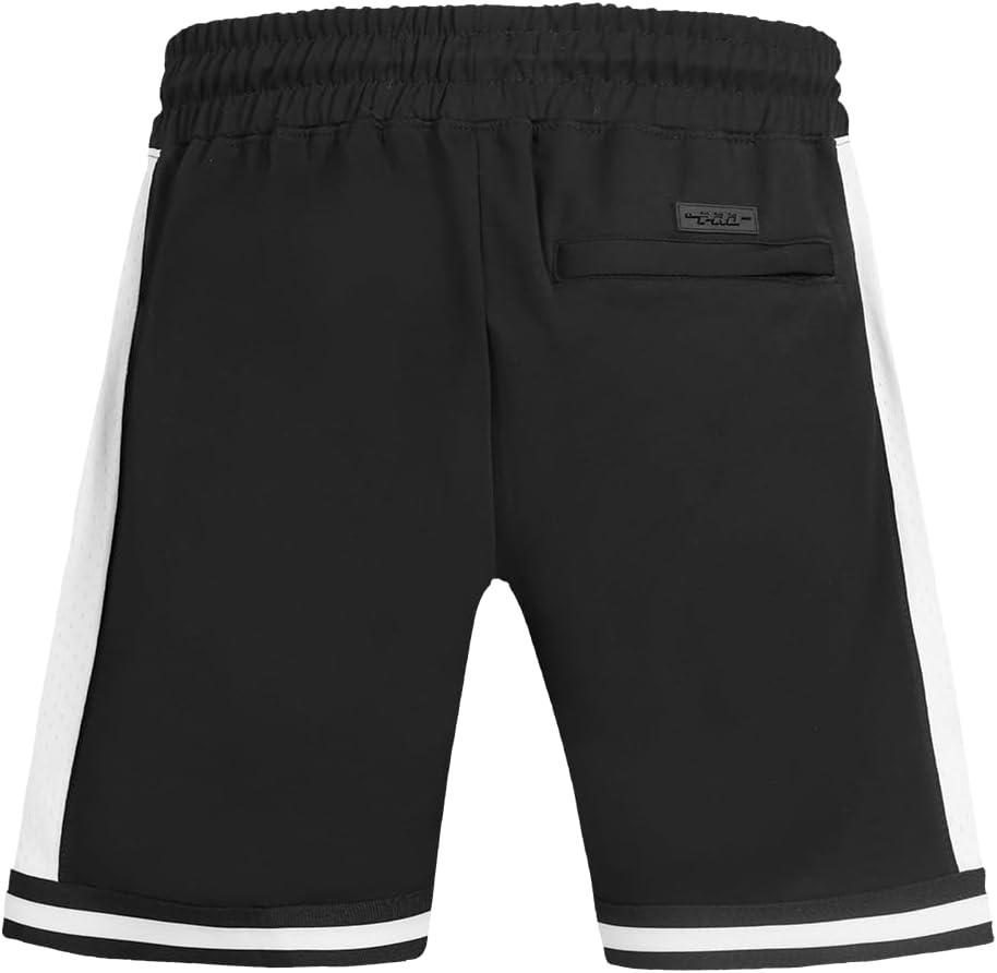 imagePro Standard NBA Mens Mens NBA DIY Pick Stitch Cotton Double Knit Athletic ShortBlack