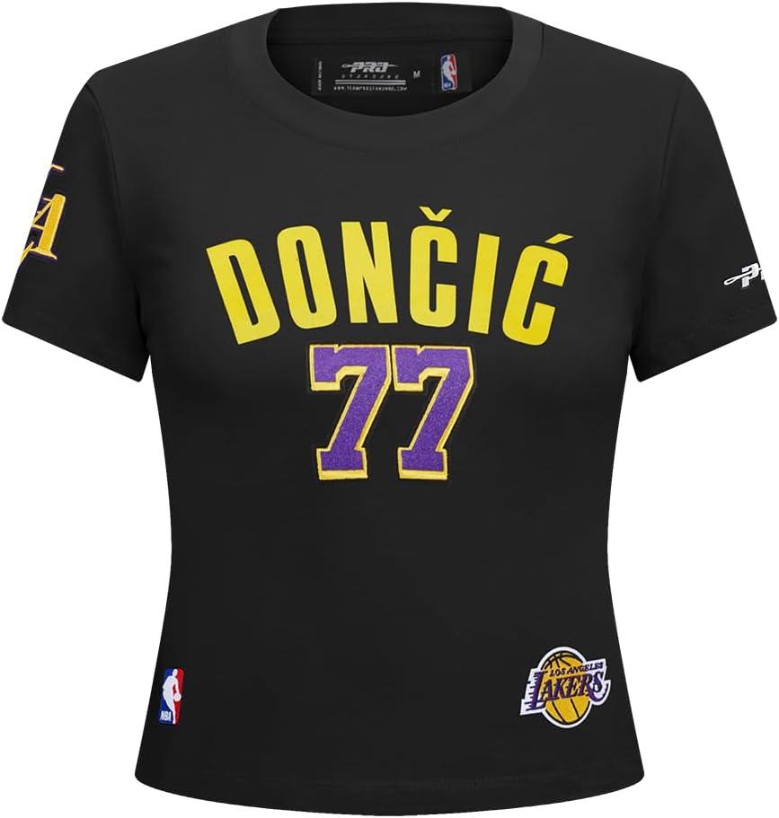 imagePro Standard NBA Womens Womens NBA Los Angeles Lakers Classic Player Cotton Short Sleeve Slim TeeBlack