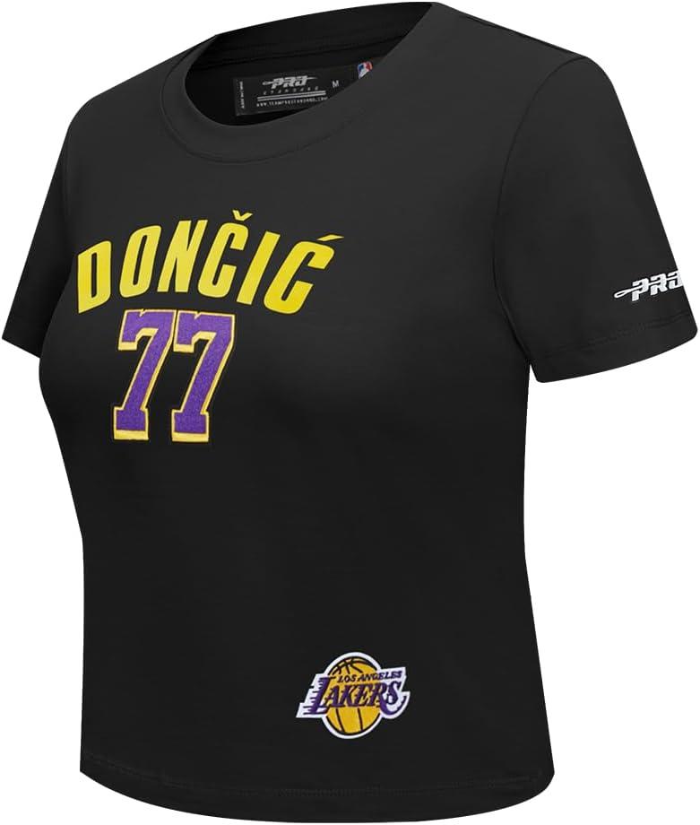 imagePro Standard NBA Womens Womens NBA Los Angeles Lakers Classic Player Cotton Short Sleeve Slim TeeBlack