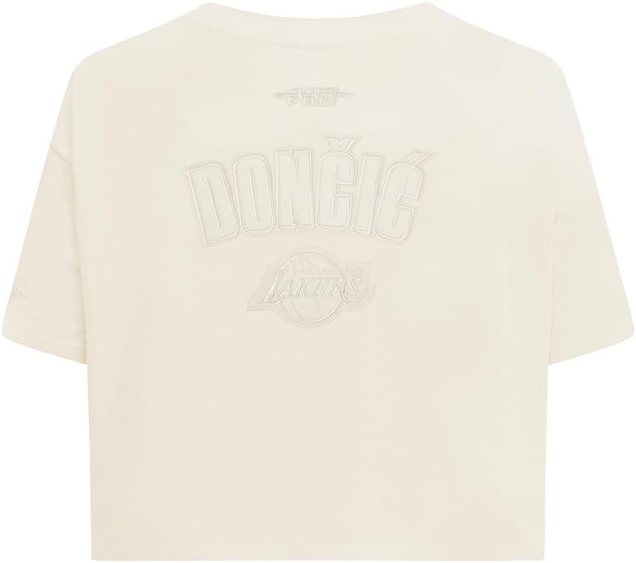 imagePro Standard NBA Womens Womens NBA Los Angeles Lakers Neutrals Player Short Sleeve Boxy TeeEggshell