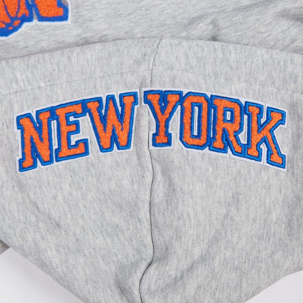 imagePro Standard NBA womens Womens Nba Mash Up Brushed Back French Terry Cropped Pullover HoodieHeather GreyRoyalOrange