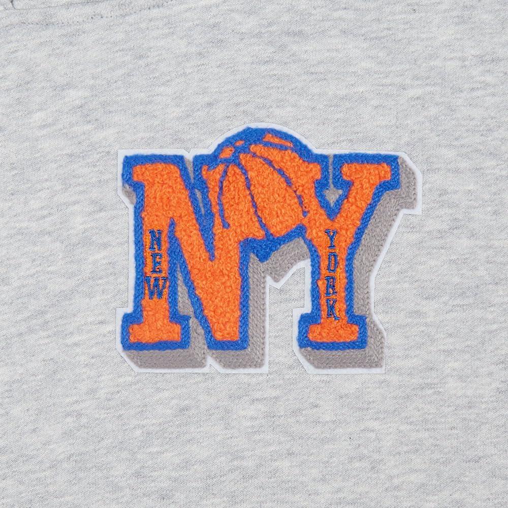 imagePro Standard NBA womens Womens Nba Mash Up Brushed Back French Terry Cropped Pullover HoodieHeather GreyRoyalOrange