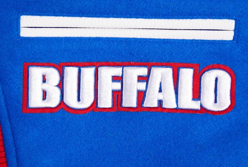 imagePro Standard Womens NFL Retro Classics Varsity JacketRoyal BlueRed