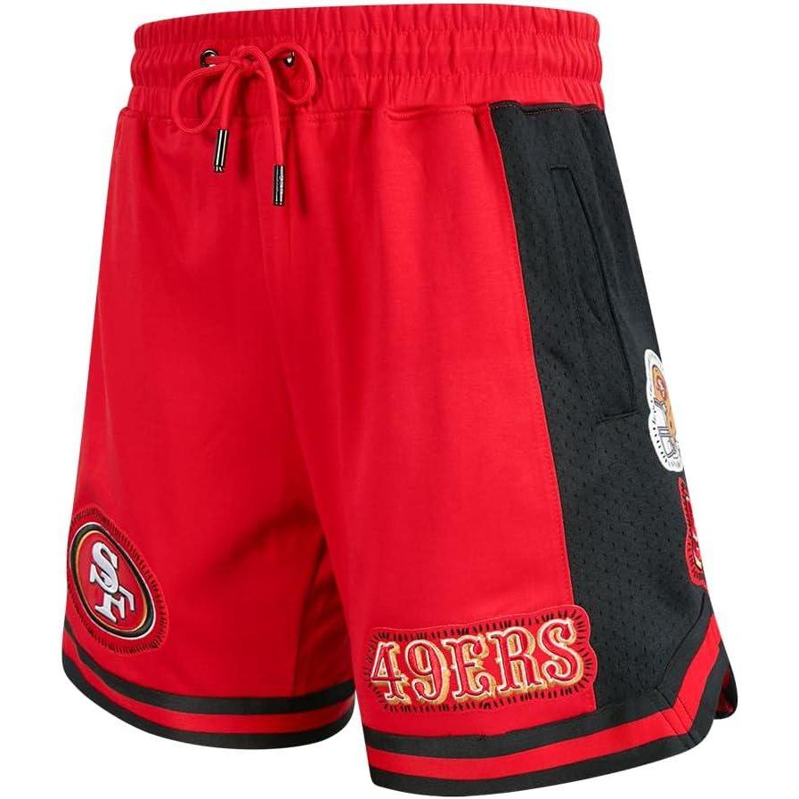 imagePro Standard Mens NFL DIY Pick Stitch Athletic ShortRedBlack