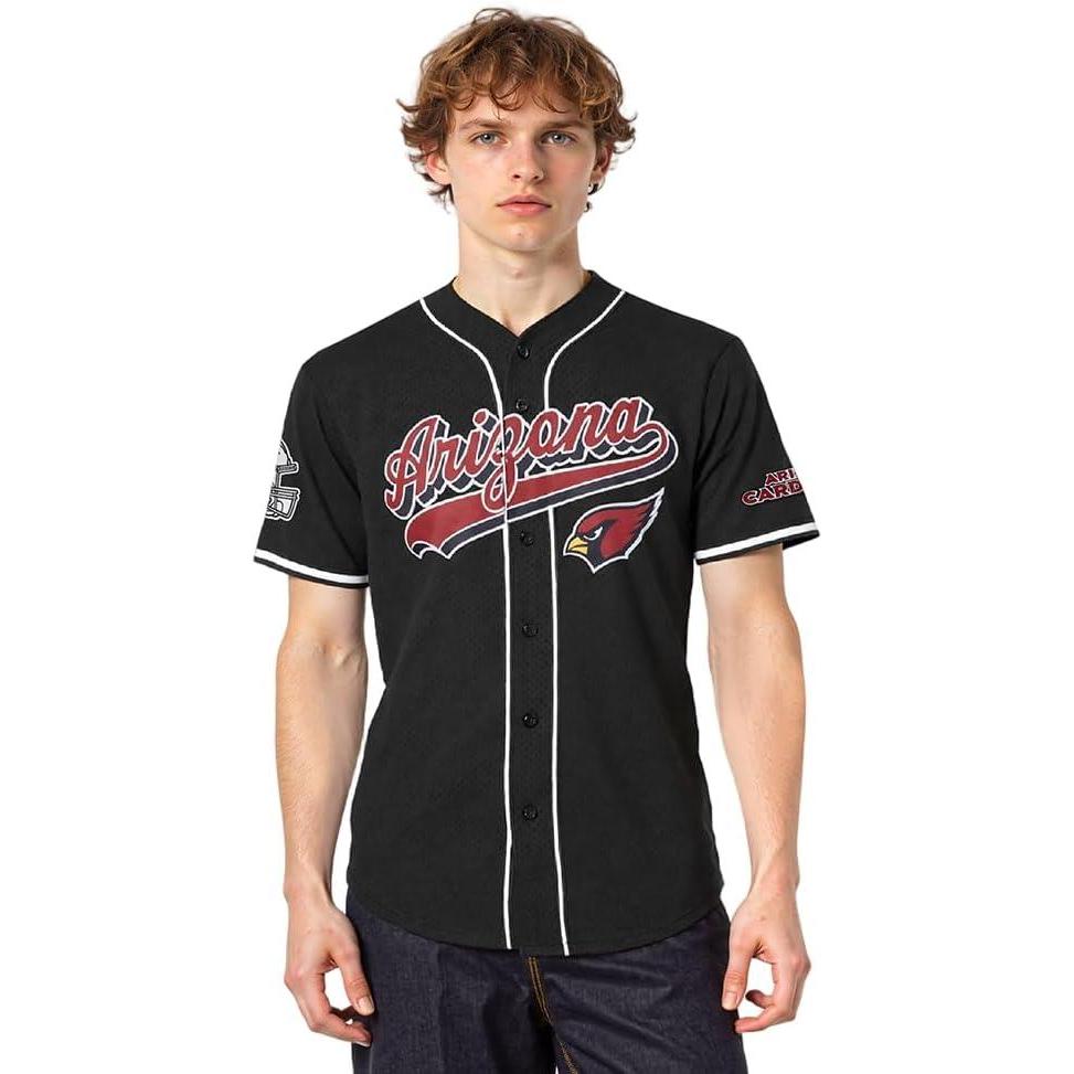 imagePro Standard Mens NFL Script Tail Button Down Mesh TopBlack