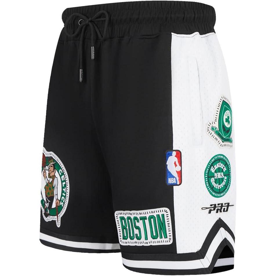 imagePro Standard NBA Mens Mens NBA DIY Pick Stitch Cotton Double Knit Athletic ShortBlack