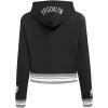 Pro Standard Womens NBA Mash Up Cropped Pullover Hoodie(Black/Gray)
