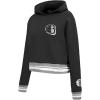 Pro Standard Womens NBA Mash Up Cropped Pullover Hoodie(Black/Gray)