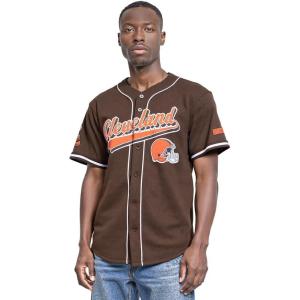 Pro Standard Mens NFL Script Tail Button Down Mesh Top(Brown)