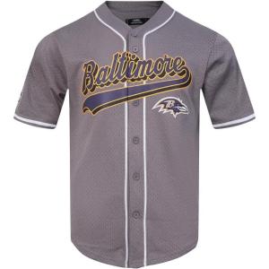 Pro Standard Mens NFL Script Tail Button Down Mesh Top(Gray)