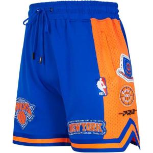 Pro Standard NBA Mens Mens NBA DIY Pick Stitch Cotton Double Knit Athletic Short(Royal Blue/Orange)