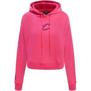 Pro Standard Womens NBA Classic Triple Pink Cropped Pullover Hoodie(Beetroot Purple)