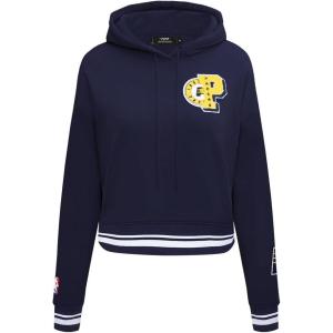 Pro Standard Womens NBA Mash Up Cropped Pullover Hoodie(Midnight Navy)