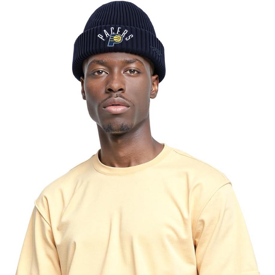 imagePro Standard NBA Indiana Pacers Modern Originals Heavyweight Knit Beanie Unlined Cuffed Midnight Navy Os
