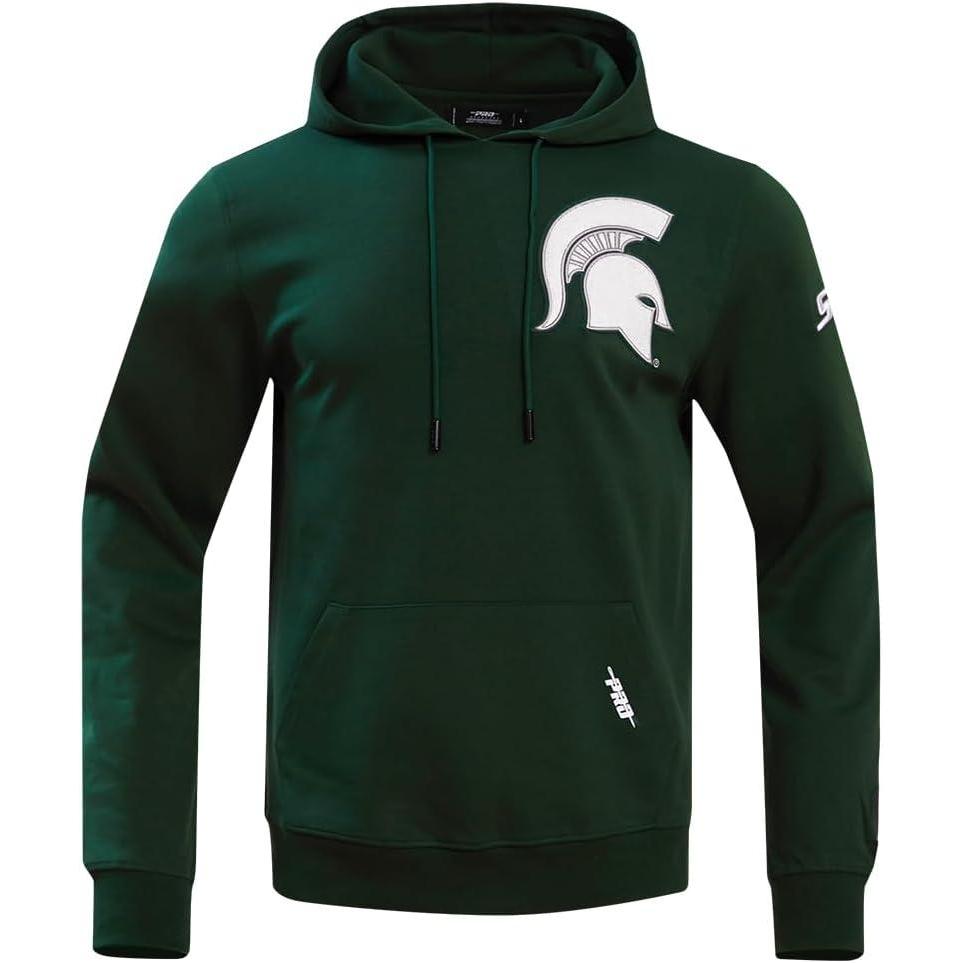 imagePro Standard Mens College Classic Chenille Cotton Double Knit Pull Over HoodieForest Green