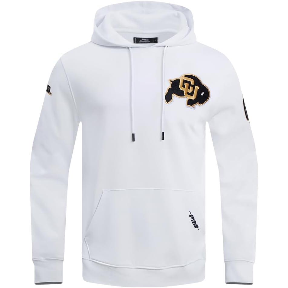 imagePro Standard Mens College Classic Chenille Cotton Double Knit Pull Over HoodieWhite