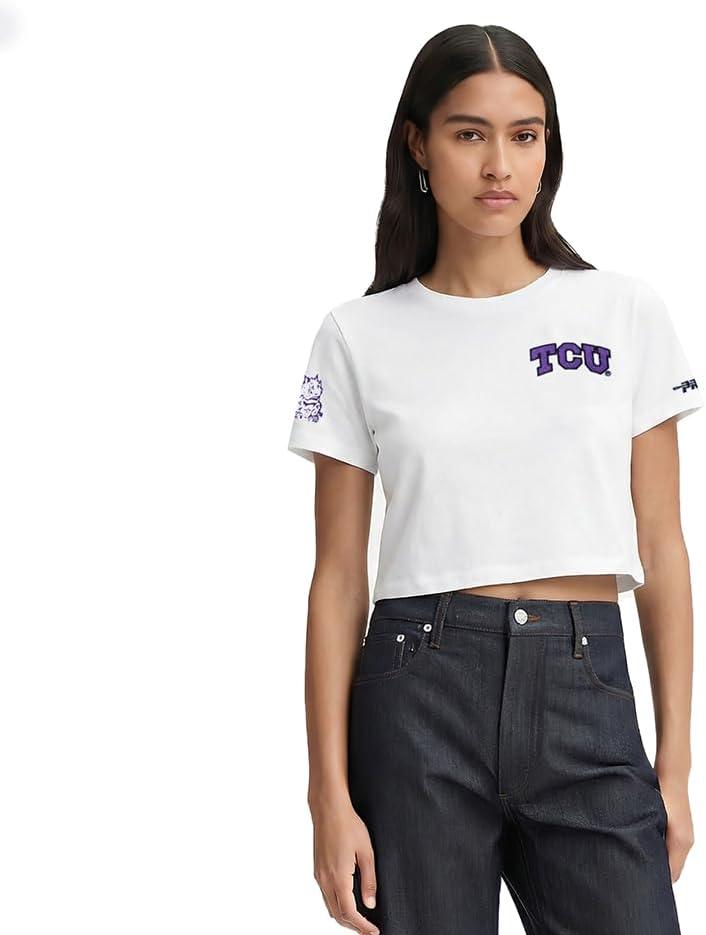 imagePro Standard Womens College Classic Chenille Short Sleeve Boxy TeeWhite