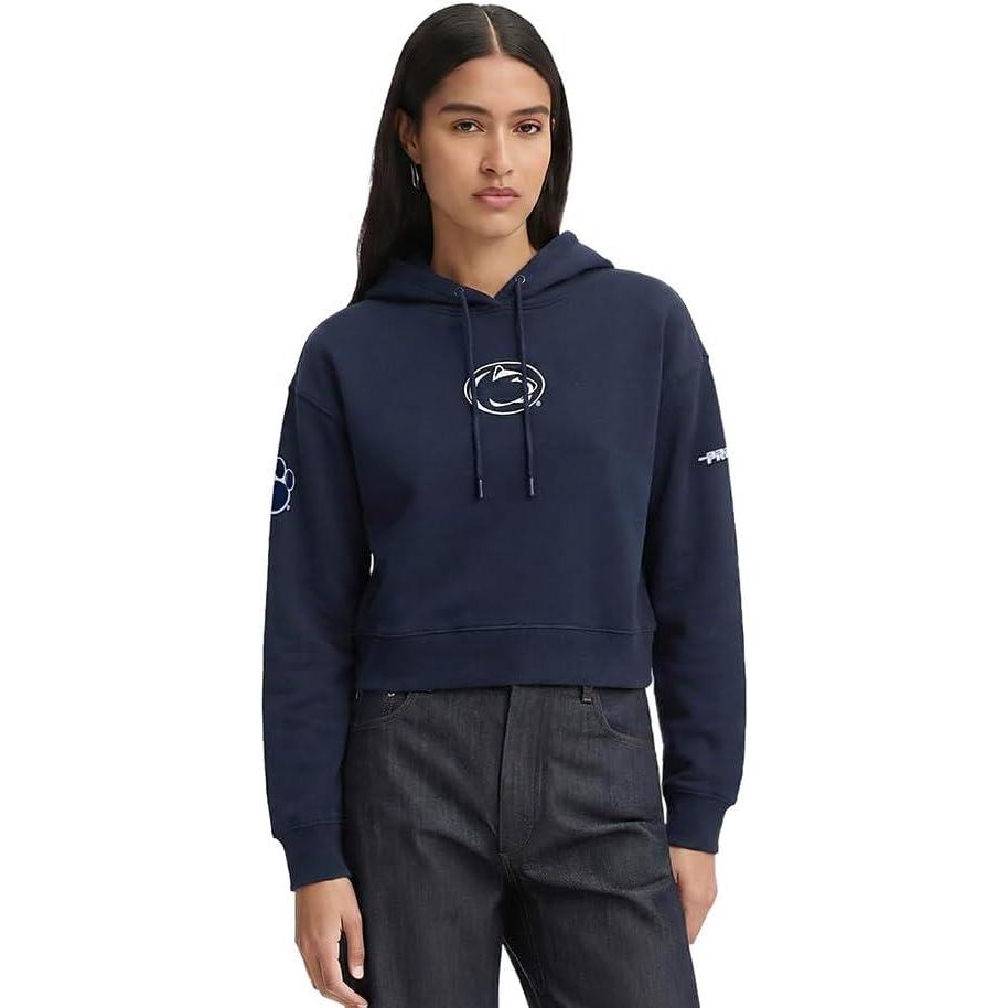 imagePro Standard Womens College Classic Chenille Cropped Pullover HoodieMidnight Navy